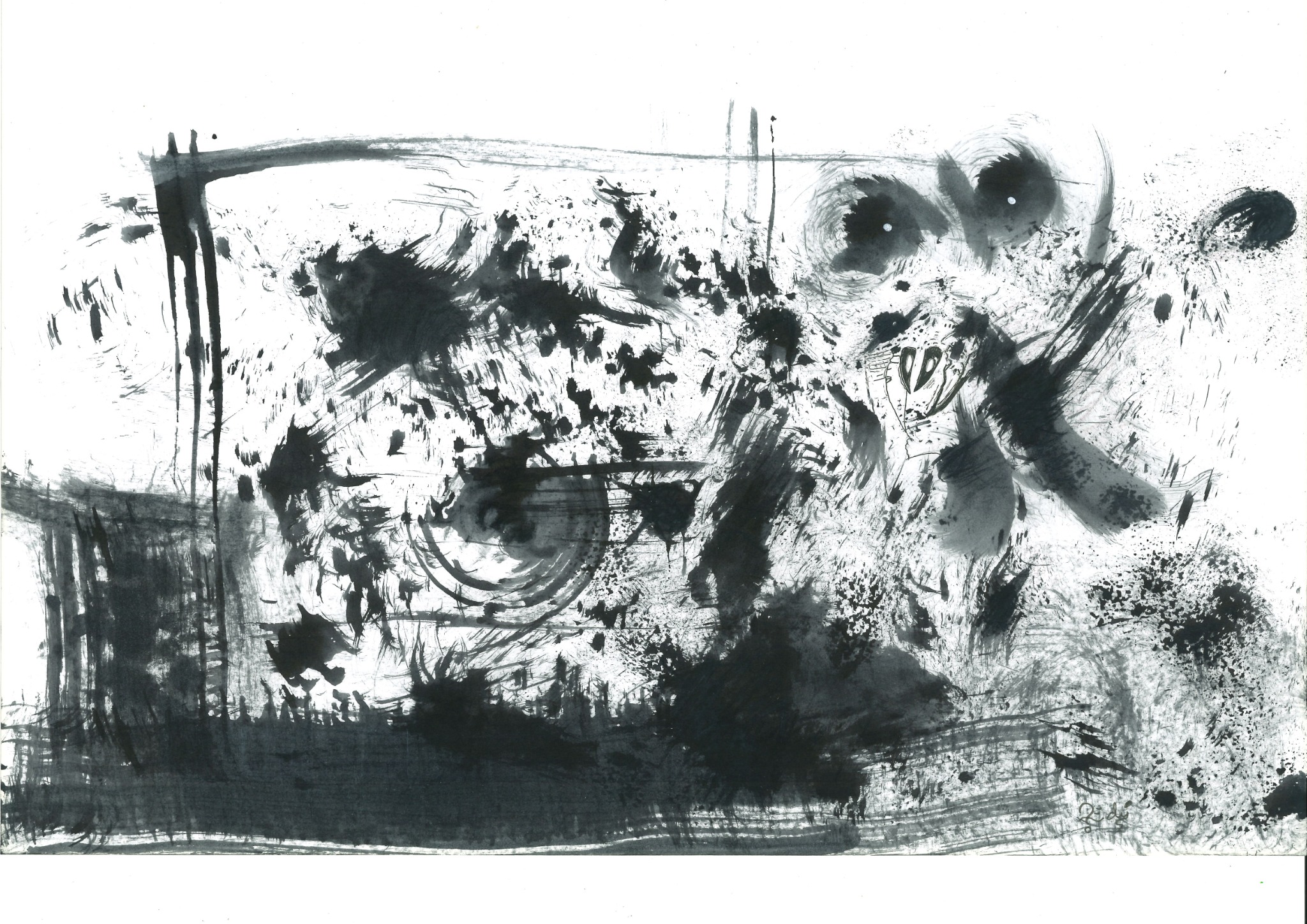 Dibujo abstracto a tinta de Eduardo Ramírez Moyano